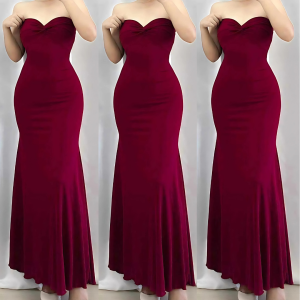 CLOTHINGHUB RED DYESEBEL MERMAID DRESS