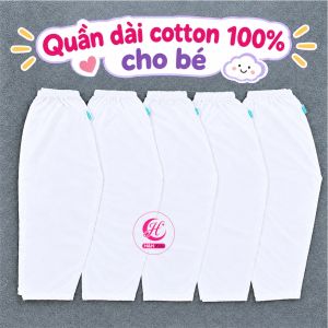 (5-33kg) COMBO 5 Quần dài trắng thun cotton 100% cho bé