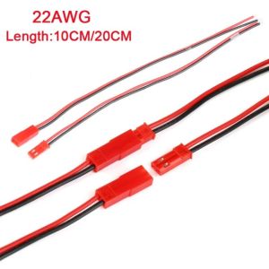 NOONOOR 10Pairs 22AWG Copper JST Connector Cable 2 Pin JST Heat Resistant Electrical Connector Durable PVC Insulation 2 Pin Terminal Wire RC Toys