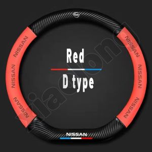 High quality Car Carbon Fiber Leather Steering Wheel Cover Suitable 36~39CM Auto Steering Wheel Protective Cover For Nissan Urvan Sentra Almera X-Trail Patrol Navara Frontier Cefiro Juke 370Z Grand Livina Altima Sylphy GT-R