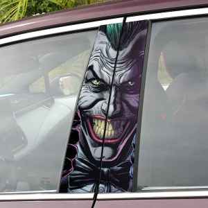 Stiker Variasi Pilar Pintu Jendela Mobil Universal Kanan Kiri Bahan Vinyl Antigores Motif Animasi Anime Kartun KPOP Marvel Manga