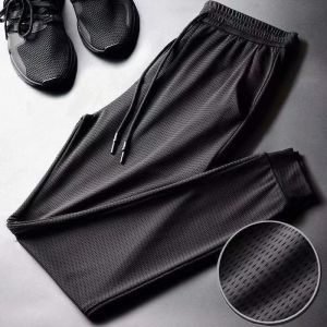 Chicly Fashion【COD & Ready stock 】M-5XL Thin Elastic Quick-Drying Ice Silk Jogger Pants Casual Sports Pants