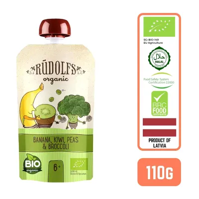 Rudolfs Baby Organic Banana Kiwi Peas & Broccoli 6+ Months