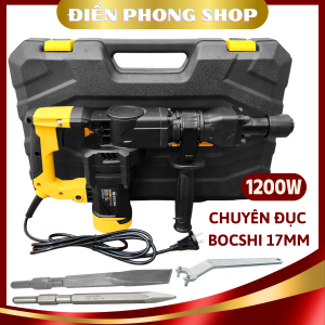 Máy chuyên khoan đục bê tông 220v BOCSHI công suất lớn 1200w máy phá bê tông cầm tay tặng kèm 2 mũi