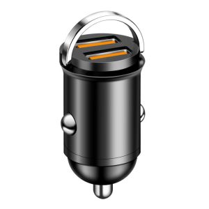 DUDAN Fast Charging Pull Ring Car Charger Type C Dual USB Car Power Adapter Durable Mini Mini Car Charger Car Phone Charging