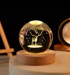 Lampu Tidur Bola Kristal LED Astronot Lampu Hias Aesthetic Warm White Dekorasi Kamar
