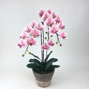 กระถางกล้วยไม้ประดิษฐ์ ดอกไม้ปลอมพร้อมกระถาง ดอกไม้ตกแต่งบ้าน