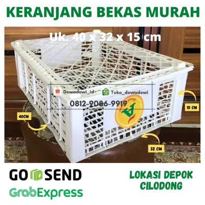 KERANJANG BEKAS MURAH PLUS TUTUP Uk. 40x32x15cm