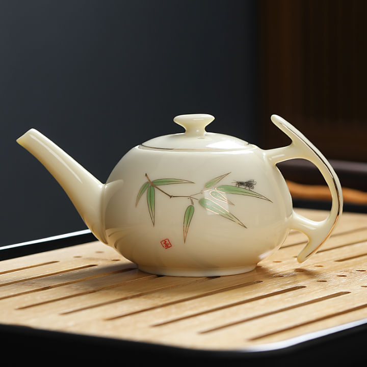 Tracing golden Kung Fu teapot ceramic hand-made decal teapot Single pot ...