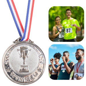 [In Stock]Torch Medal Souvenir Zinc Alloy Sport Competition Prize with Ribbon Strap