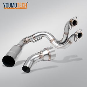 For Kawasaki ER6N Versys 650 Z650 Ninja 650 2023-2025 Motorcycle Exhaust Slip on Exhaust Muffler O2 Sensor Front Middle Connection Link Pipe with Silencer Carbon fiber ER-6N Z 650 VERSYS650 ninja650