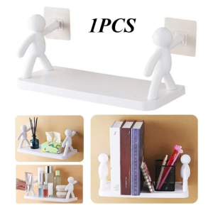 1Pcs Mini Figure Wall Hanging Punch-free Bathroom Corner Shelf Storage Rack Self-adhesive Kitchen Rack Wall-mounted Rack