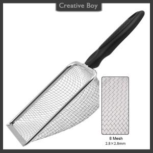[Creative] Pet Cleaning Tools Stainless Steel Feces Shovel Net Cat Litter Shovel Reptiles Lizard Sand Shovel Mesh Screen Fecal Spoon