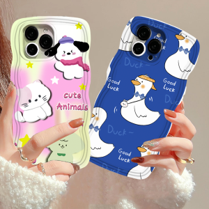 (Lokal Ready) Xinyu Casing hp iPhone 14 iPhone 14 Pro Max iPhone 11 iPhone13 Pro Max 11 Pro Max iPhone 12 XR XS MAX iPhone 6 6S 7 8 Plus SE 2020 Semoga beruntung Binatang Manis Kucing dan Anjing Kasus Lembut Pinggir Gelombang Softcase