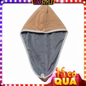 Khăn Quấn Khô Tóc Nhanh Dáng Dài 2 Mặt Thấm Hút - 100style
