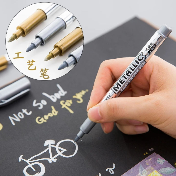 DIY Metallic Waterproof Permanent Paint Marker Pens Drawing