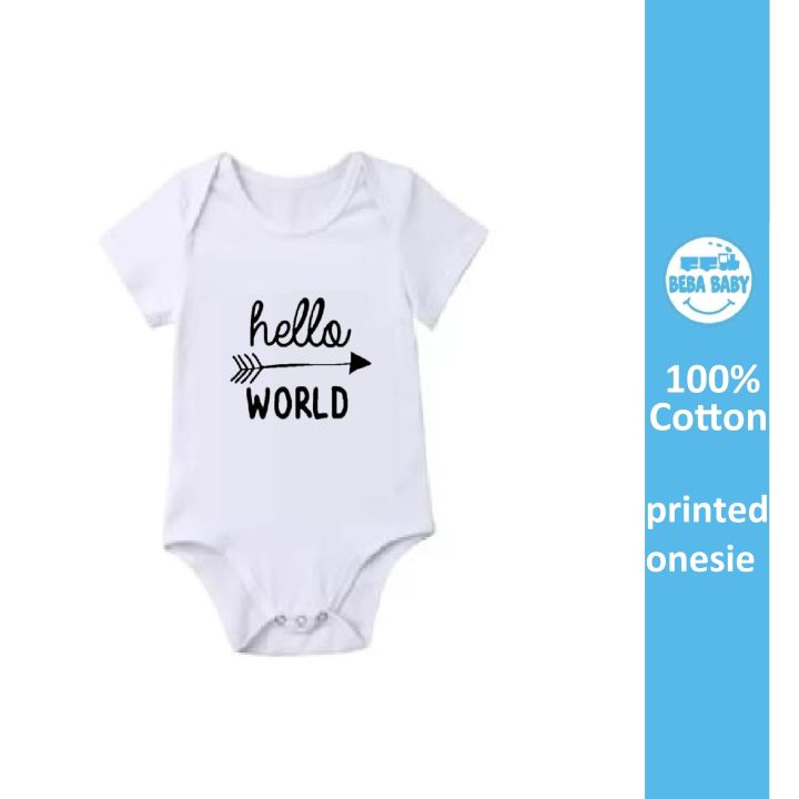 1pc HELLO WORLD Onesie Printed Baby infants newborn need