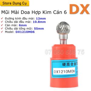 6-16mm Mũi mài doa hợp kim cán 6 DX | Cùi thơm cán 6 ly | Mũi mài hợp kim Vonfram siêu cứng chuyên mài kim loại gỗ nhựa.