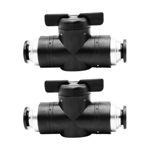 2Pieces Pneumatics Round Valves Push to Connect Fittings for Seamlessly Air Flows Control and Leakproof Connection