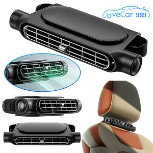 USB Portable Car Seat Fan 3 Speeds Adjustable Car Headrest Cooling Air Fan Car Interior Rear Headrest Fan Cooler for Front Rear Seat Passenger