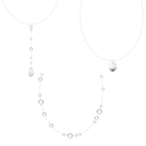 Modern White Alloy Necklace With Delicate Teardrop Charm Versatile Accessory For Formal Or Casual Outfits