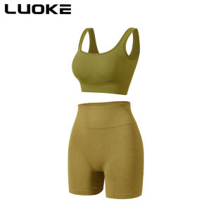 Luoke Womens Sports Bras Yoga Large Size gathered non steel hoop Womens underwear with fixed shoulder straps Sports yoga Shockproof bra Comfortable bottom and Beautiful Bra suit