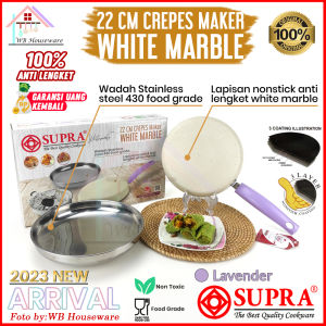 SUPRA Crepes maker 22cm / crepes pan anti lengket / crepes teflon SUPRA White Marble Lav