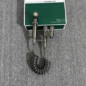 [ VXTL006 ] Bộ vòi xịt toilet tăng áp cần gạt tay với van chuyển nước 2 đường ra thép không gỉ .