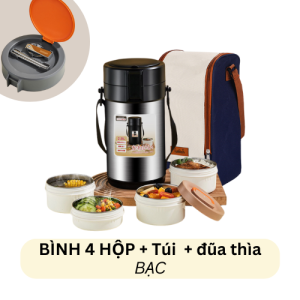 Hộp cơm Bình Ủ CHANGHOUSE 3-4 TẦNG giữ nhiệt 9-12h quay được lò vi sóng chống tràn hiệu quả