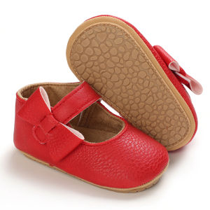 New Rubber Anti Slip Toddler Shoes For Baby Girl Sandals Cute Bow Princess Flats Walk Baby Girl Baptism Shoes