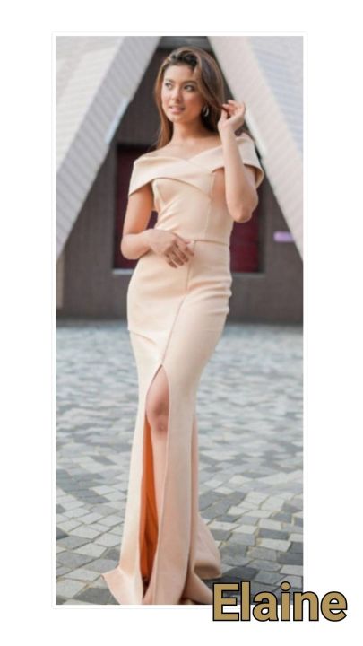 Off shoulder serpentina outlet gown