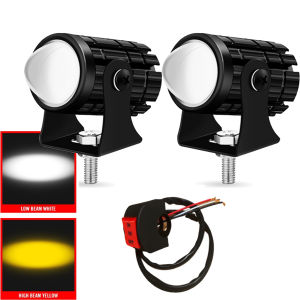 【New witch Free switch】Motorcycle waterproof mini driving lights High and Low Yellow / White LED Aniti Fog For Cars / Motorcycle Korean Led Chip