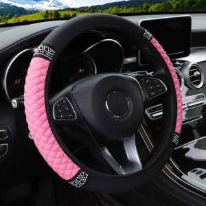OWNNEW Chất liệu da Napa Vỏ bọc vô lăng cương pha lê Chống mài mòn Chống trơn trượt Bọc bảo vệ vô lăng ô tô Thoáng khí Bọc Vô Lăng Ô Tô Dành cho mọi mùa
