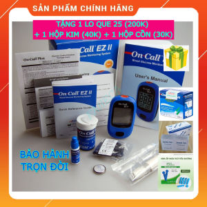 [HCM]Máy đo đường huyết On Call EZ II tặng lọ que 25 + 100 kim + 100 cồn - Thương hiệu từ Mỹ - Bảo hành chính hãng trọn đời