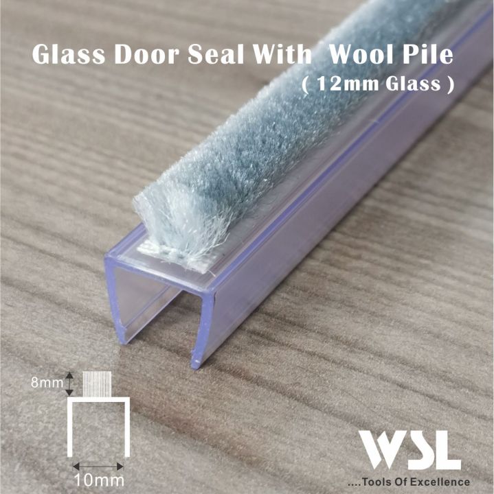 Glass Door Seal With Wool Pile 2.4 meter ( 8 Ft ) for glass 10mm & 12mm ...