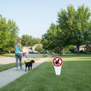 LEI No Dog Poop Plastic Sign No Pooping Warning Yard Sign Garden Stake Outdoor Waterproof Warning For Pet Owners Prevent Pollution