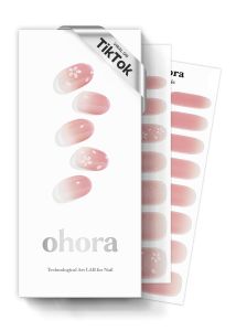 ohora Semi d Gel Nail Strips (N Blossom) - Nude Ombre Works with Any UV/LED Lamps Salon-Quality Long Lasting Easy to Apply & Remove - Includes 2 Prep Pads Nail File & Wooden Stick