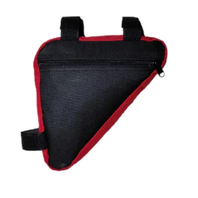 Tas Frame Sepeda Segitiga Nylon Black Red Grey