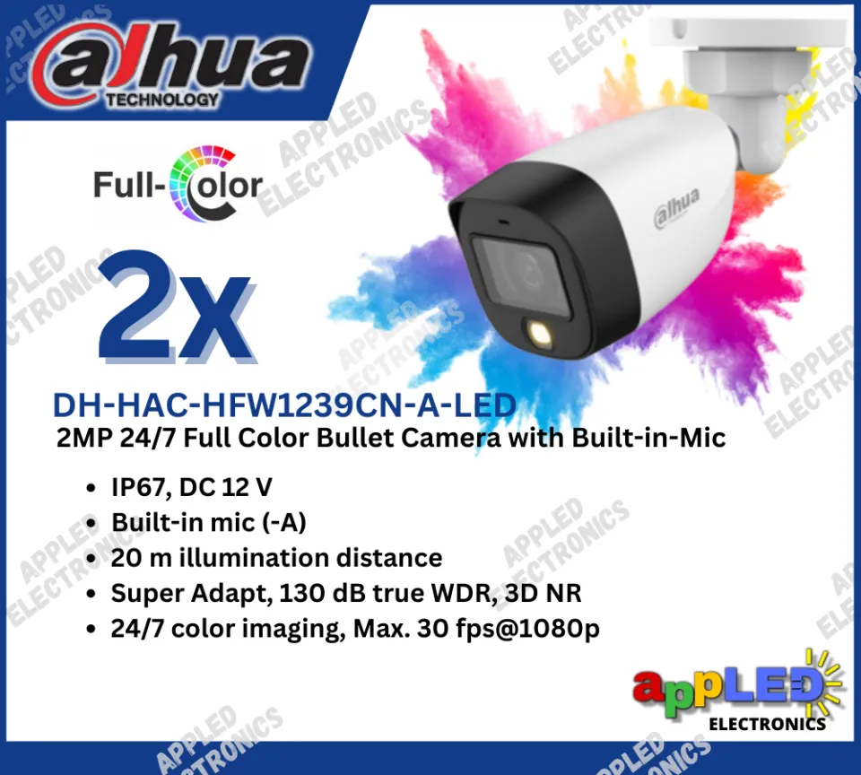 DAHUA FULL COLOR CCTV PACKAGE WITH AUDIO PICKUP/RECORDING 2MP 24