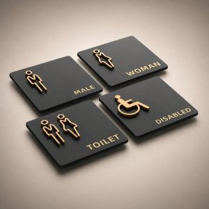 JAYQQ 1515CM Restroom Sign Hanging Style 3D Threedimensional Door Number Sign Universal Restroom Door Sign Mens Restroom