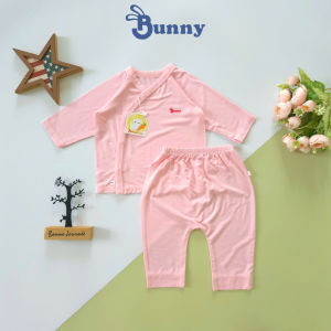 Bộ sơ sinh cúc chéo Bunny chất thun Modal mát lạnh cho bé 3-10kg