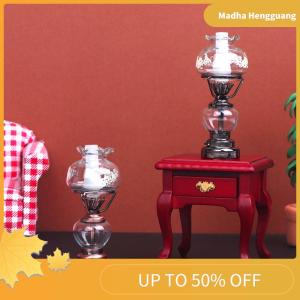 Madha 1:12 Dollhouse Miniature LED Light Candlestick Lamp Desk Lamp Home Lighting Model Furniture Decor Toy Doll House Accessories