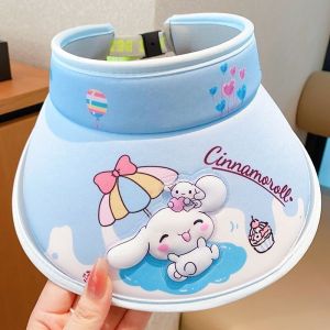 Sanrio Sunscreen Hat Cinnamoroll My Melody Kuromi Pompompurin Anti-Uv Sunshade Cap Large Tongue Sun Hat Kids Birthday Gifts