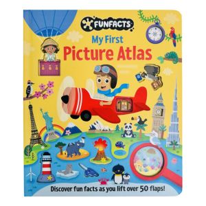 My First Picture Atlas Lift The Flaps Educational Book For Kids To Learn With 50+ Flaps (Hardcover)