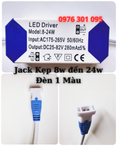 Combo 10 Tăng Phô Jack Kẹp 8W-24W Cho Đèn Led