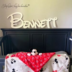 Custom Baby Name Sign Nursery Wall Decor Playroom Sign Castle Princess Gift for Kids Font Inspired Wood Name
