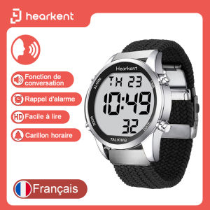 Đồng hồ nói tiếng Pháp Hearkent dành cho người khiếm thị có báo thức đồng hồ nói đồng hồ kỹ thuật số dành cho người khiếm thị2026