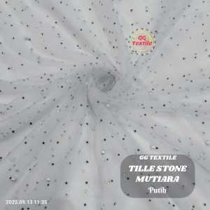[1 METER] Kain Tille Stone / Tulle Stone / Tille Polos Mutiara Stone / Tille Swaroski