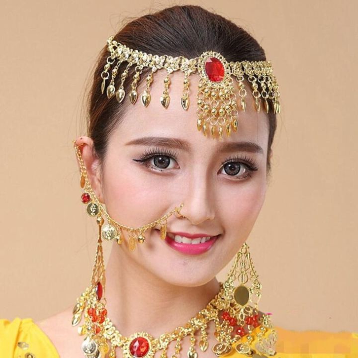 GFUTY Shining Fashion Jewelry Hairband Head Chain Bead Indian Dance