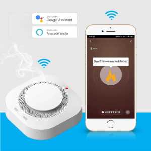 Alat Pendeteksi Asap Smoke Detector Alarm Smoke Detector Alat Pendeteksi Asap Kebakaran Tuya App 85dB Independent Smoke Detector Sensor Fire Alarm Home Security System Firefighters Tuya WiFi Smoke Alarm Fire Protection